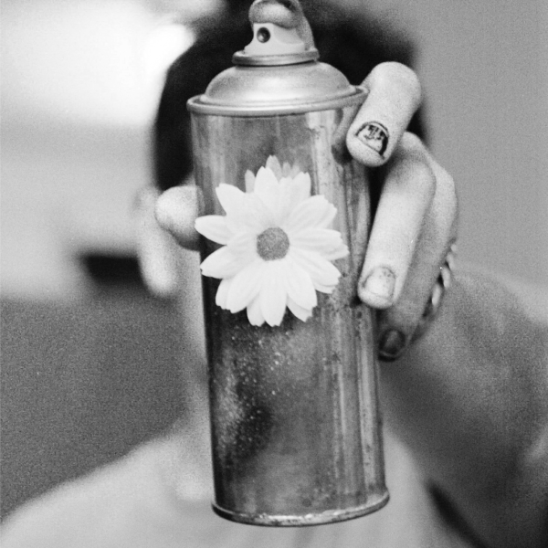 Banksy, Spray With Chamomile (Black And White)